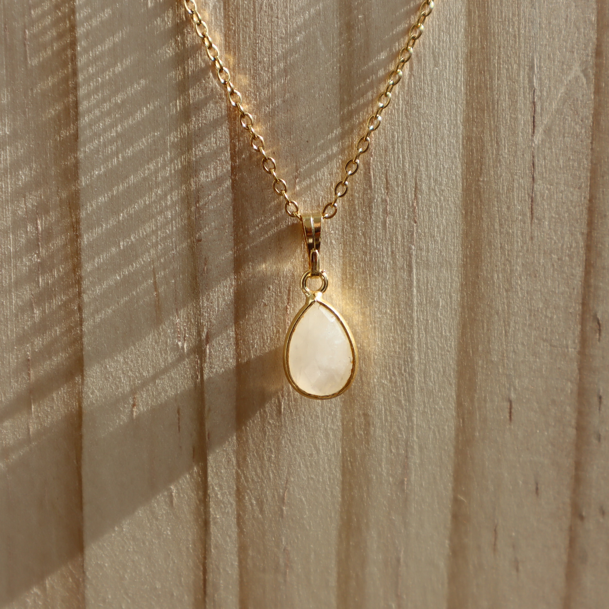 RVS ketting Maansteen