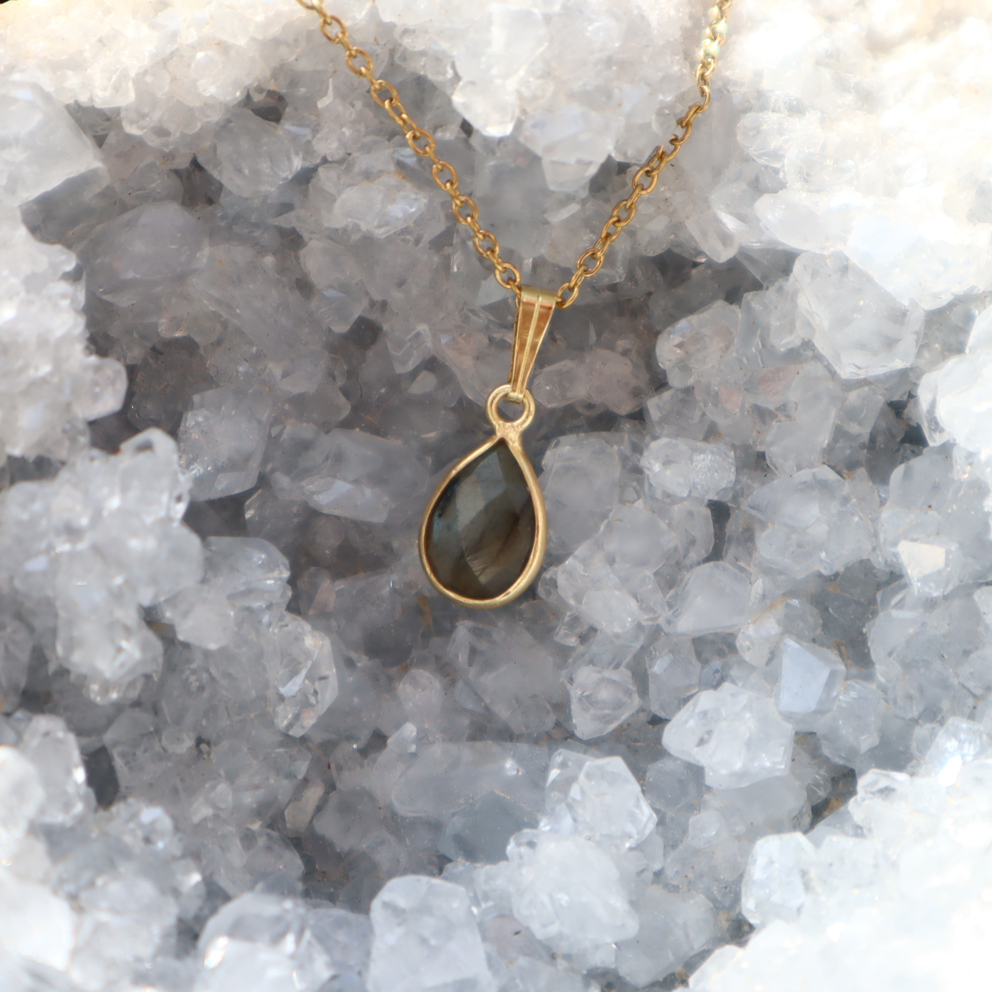 RVS ketting Labradorite RVS ketting Labradorite