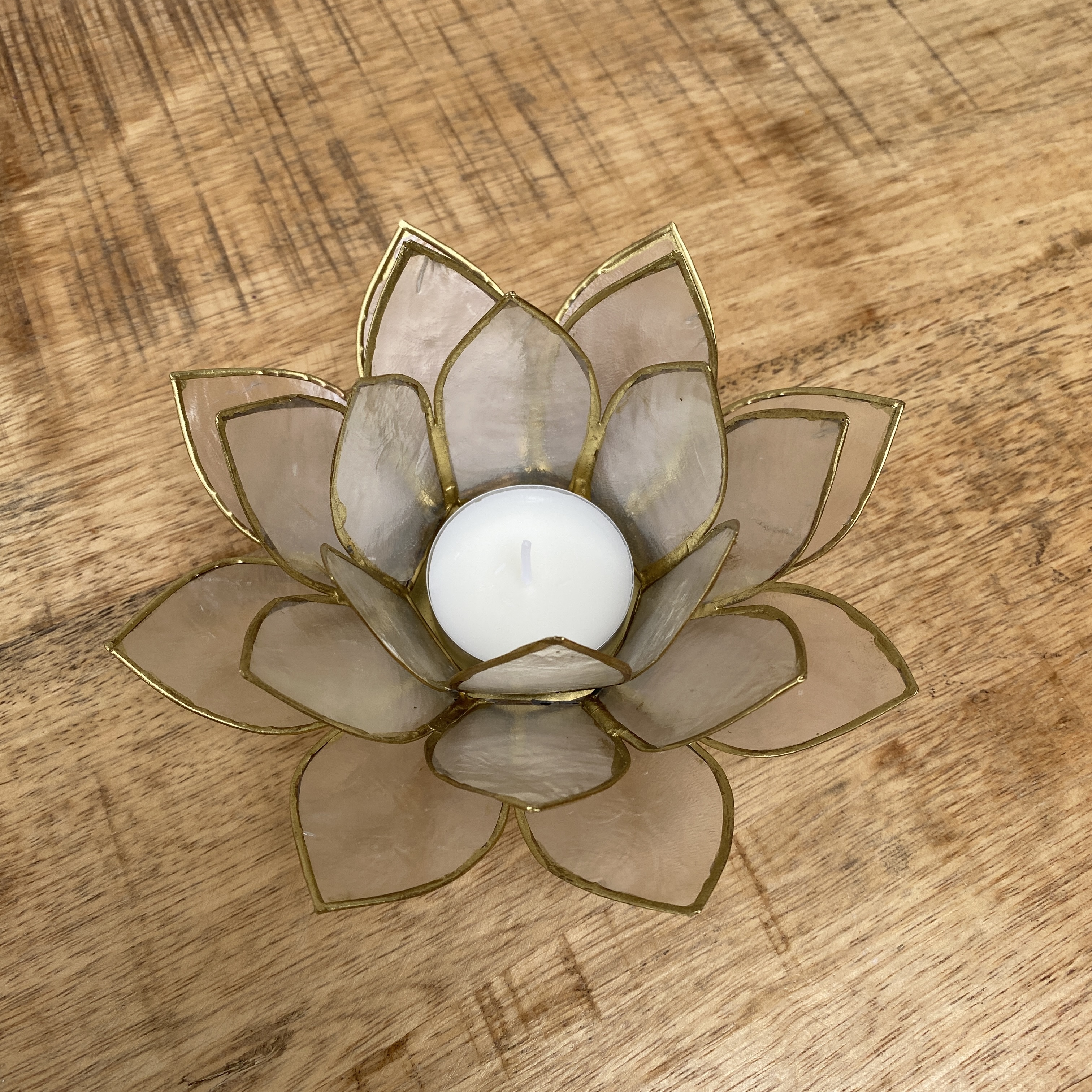 Lotus Sfeerlicht Naturel Goudrand