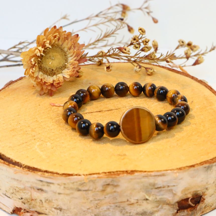 Armband tijgeroog met coin Armband tijgeroog met coin