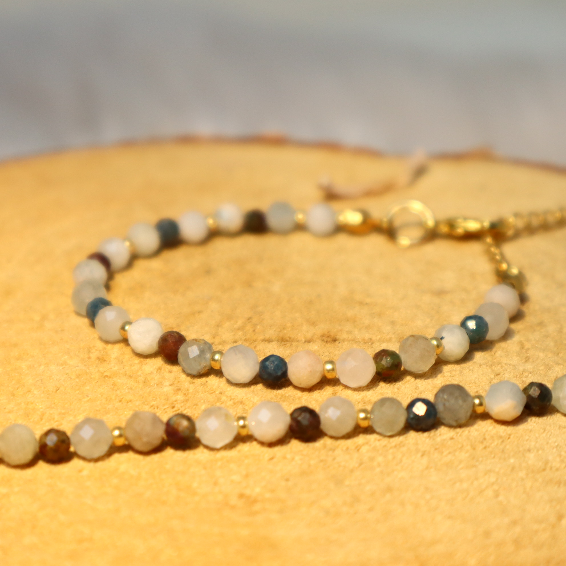 Armband met aquamarijn & saffier 