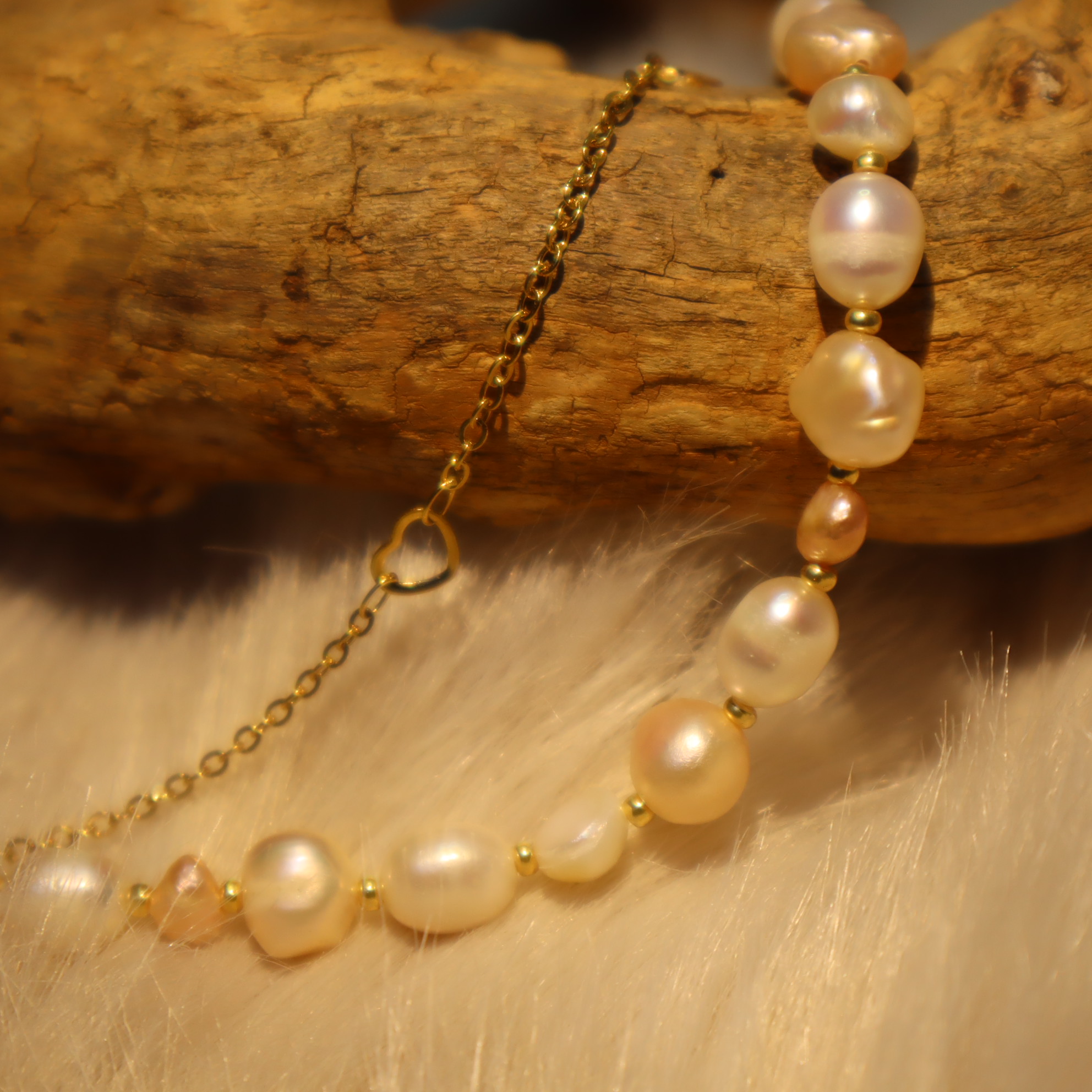 Armband parel met hart 