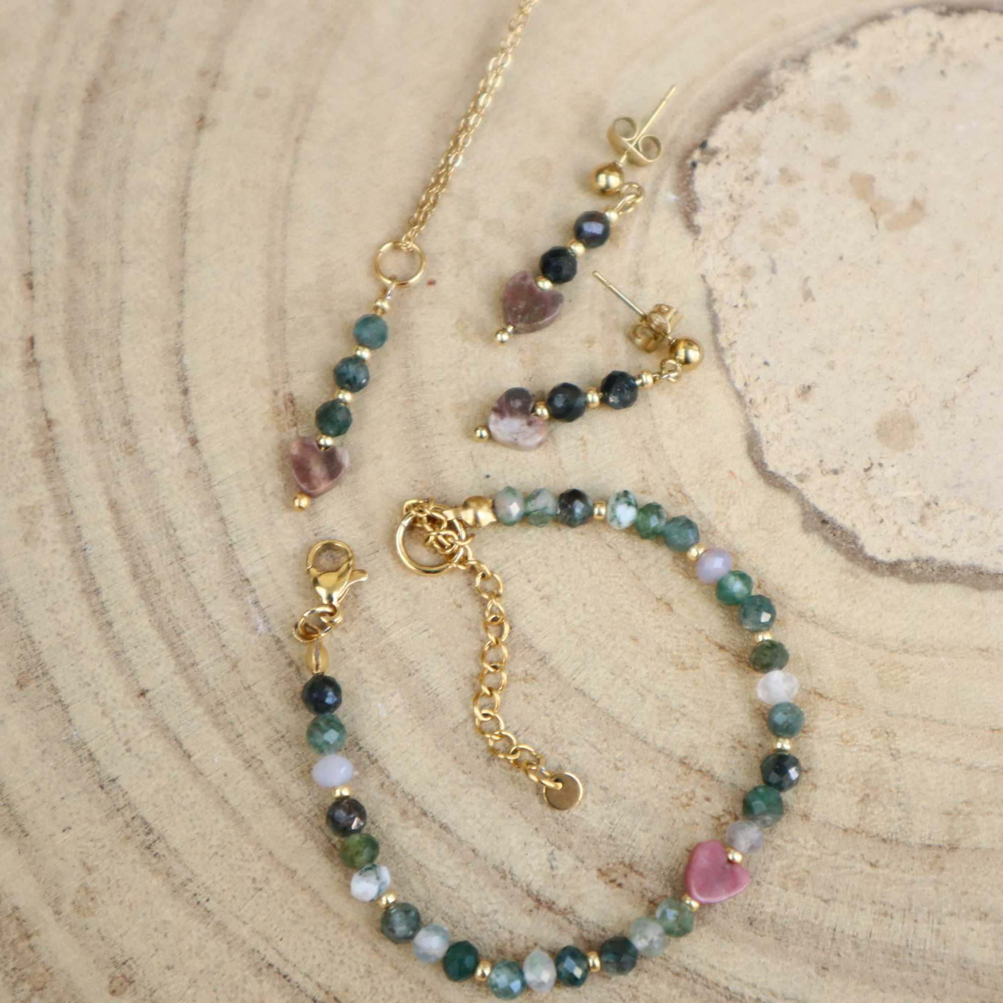 Armband Rhodoniet & Mica  